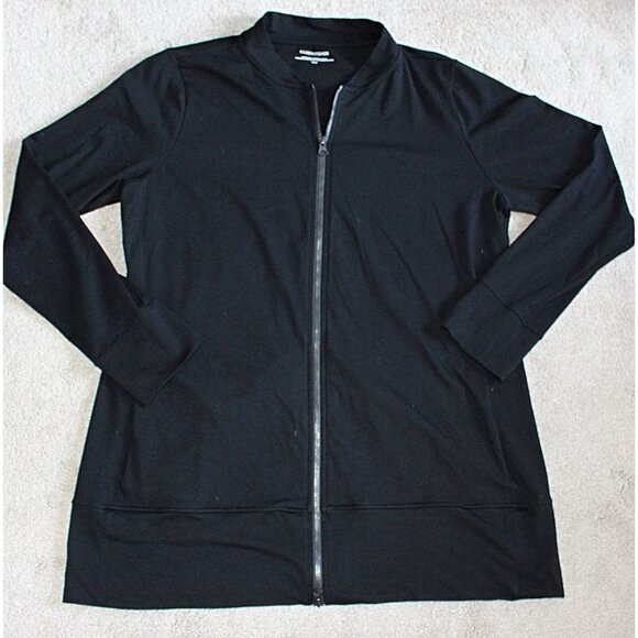 Eileen Fisher - Flight Jacket in Organic Cotton Stretch, color Black size Medium - Picture 4 of 11